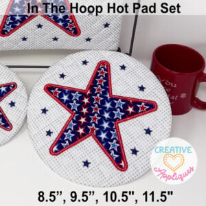 Stars Round Hot Pads In the Hoop Design - Image 3
