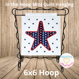 Stars Mini Hanging Embroidery Design 6x6