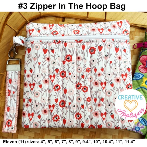 #3 Square Zipper Bag In The Hoop Design