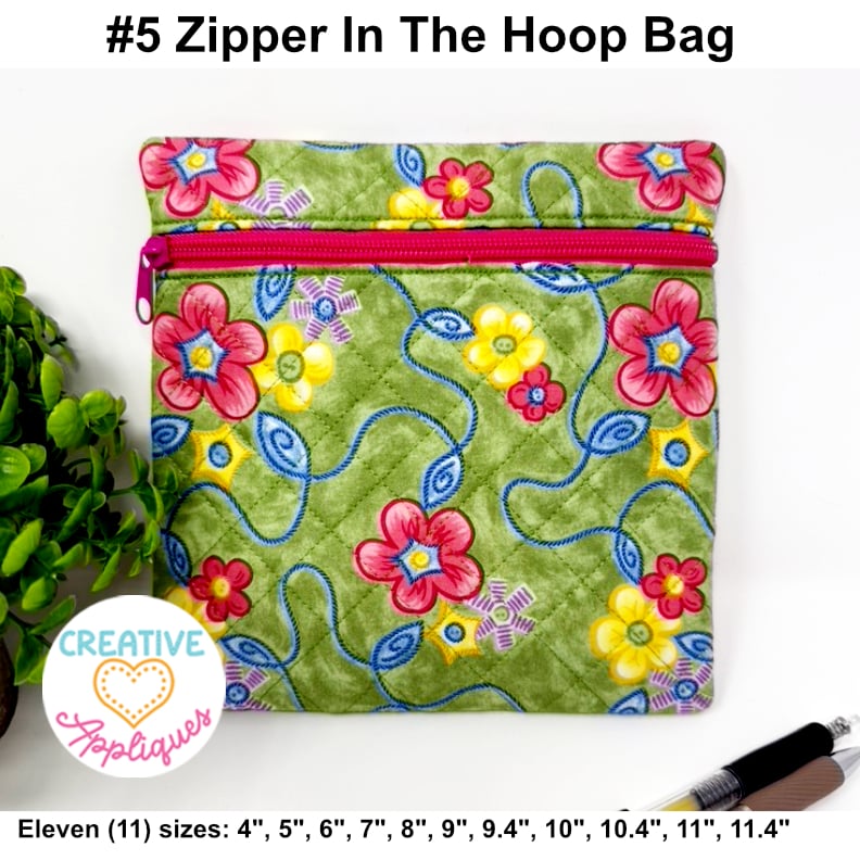 #5 Square Zipper Bag In The Hoop Design - Image 5