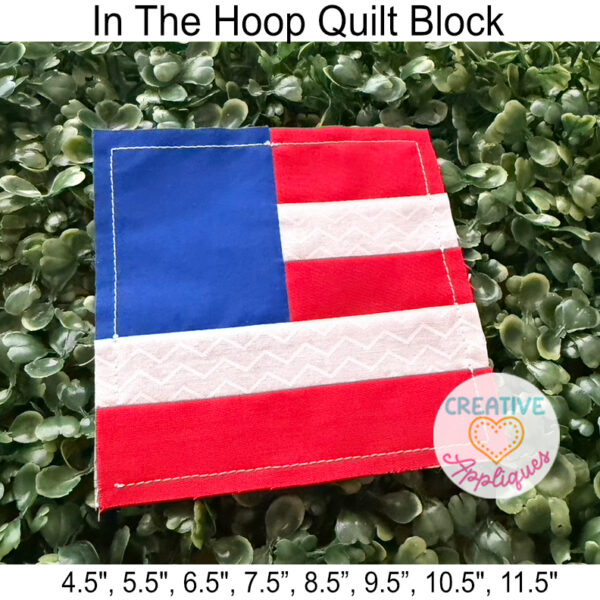 Flag Quilt Block - Digital Embroidery Design Download - Creative Appliques