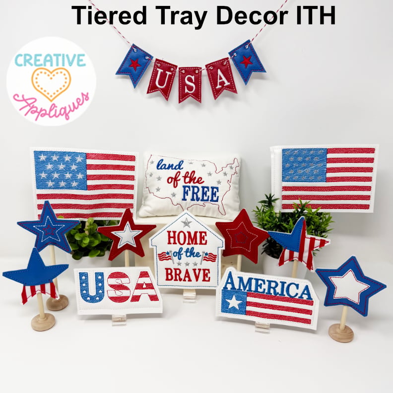 Patriotic Tiered Tray ITH Design Set - Image 2