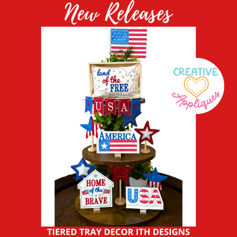 Patriotic Tiered Tray ITH Designs