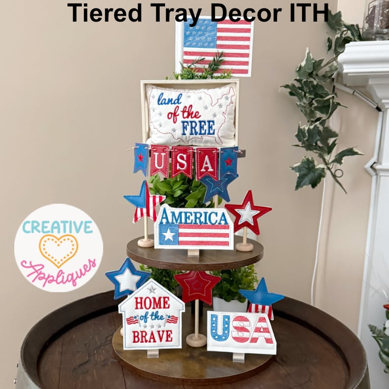 Patriotic Tiered Tray ITH Design Set