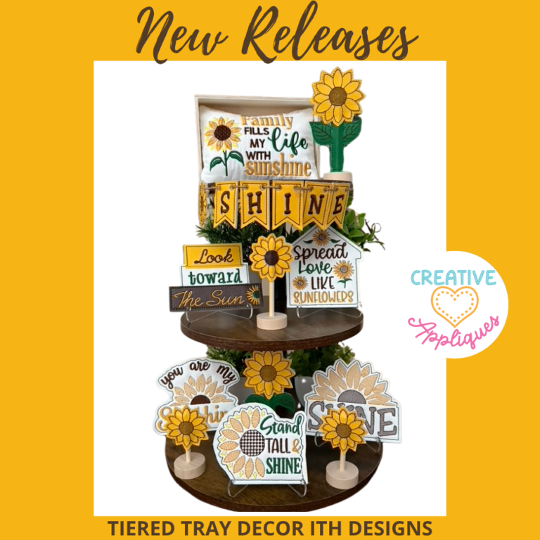 Sunflower Tiered Tray ITH Designs