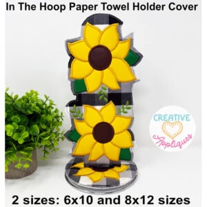 Sunflower Paper Towel Holder Cover ITH Design