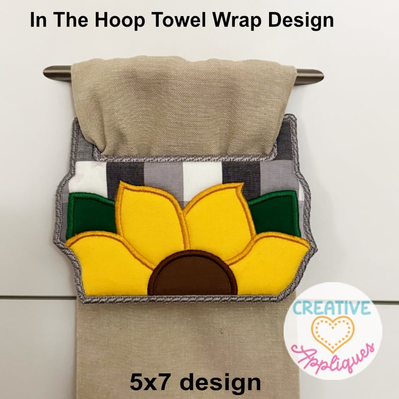 Sunflower Towel Wrap ITH Design
