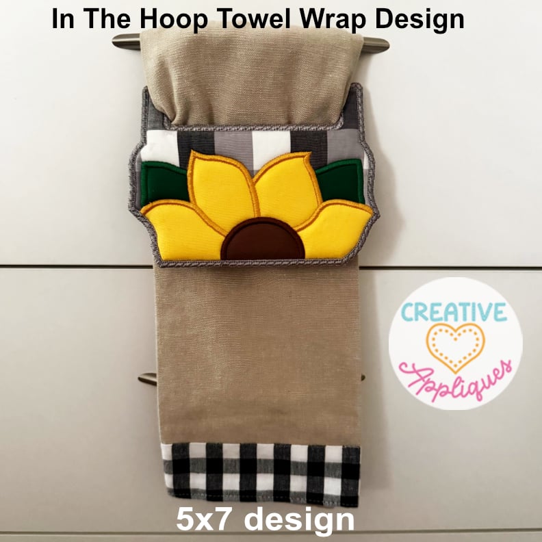 Sunflower Towel Wrap ITH Design - Image 2
