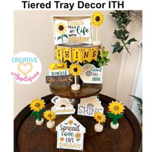 Sunflower Tiered Tray ITH Design Set