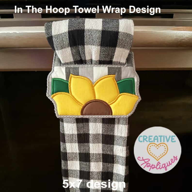 Sunflower Towel Wrap ITH Design - Image 5