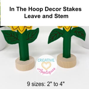 Stem Leaves Decor Stakes ITH Design