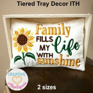 Family Fills my life with Sunshine Pillow ITH Design