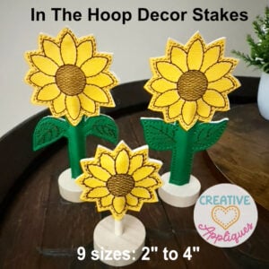 Sunflower Decor Stakes ITH Design