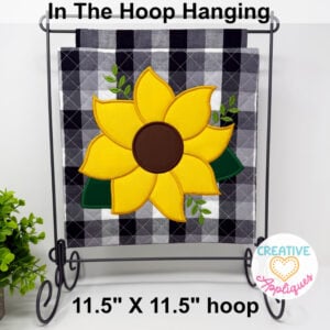 Sunflower Mini Hanging Embroidery Design 11.5 x 11.5