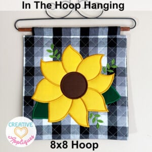 Sunflower Mini Hanging Embroidery Design 8x8