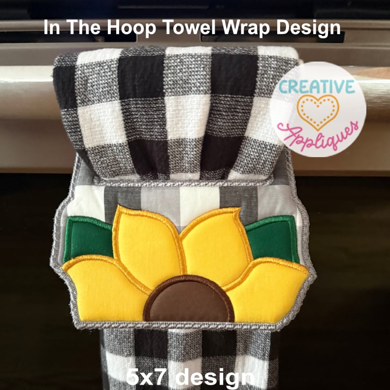 Sunflower Towel Wrap ITH Design - Image 4