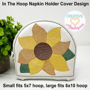 Sunflower Napkin Holder Cover ITH Design - Bean