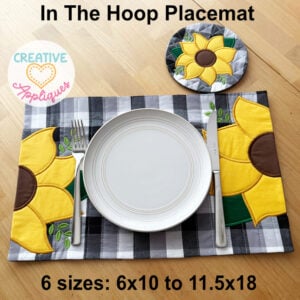 Sunflower Placemat In the Hoop Design