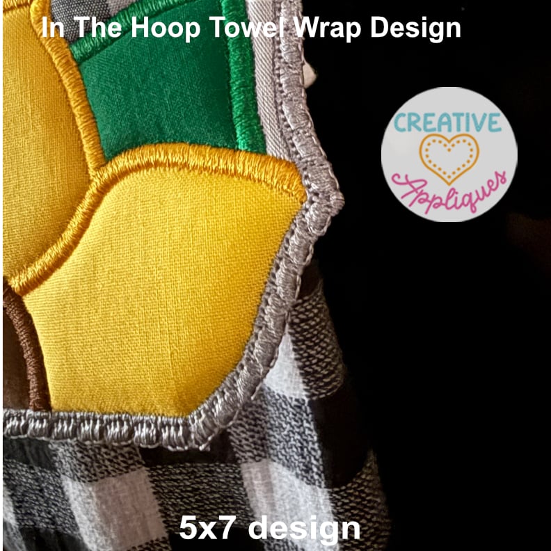 Sunflower Towel Wrap ITH Design - Image 3