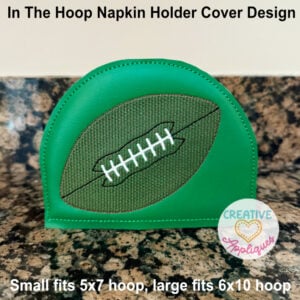 Football Napkin Holder Cover ITH Design - Bean