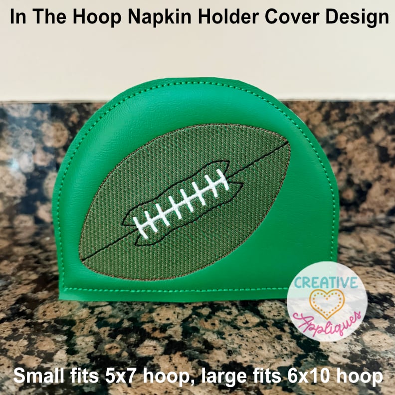 Football Napkin Holder Cover ITH Design - Bean