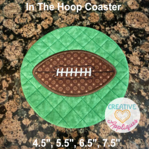 Football Round Coasters In the Hoop Design
