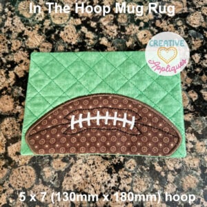 Football Mug Rug In the Hoop Design