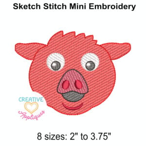 Hog Sketch Stitch Embroidery Design