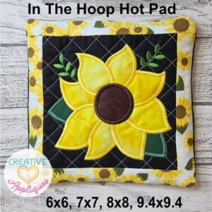 Sunflower Hot Pads In the Hoop Design