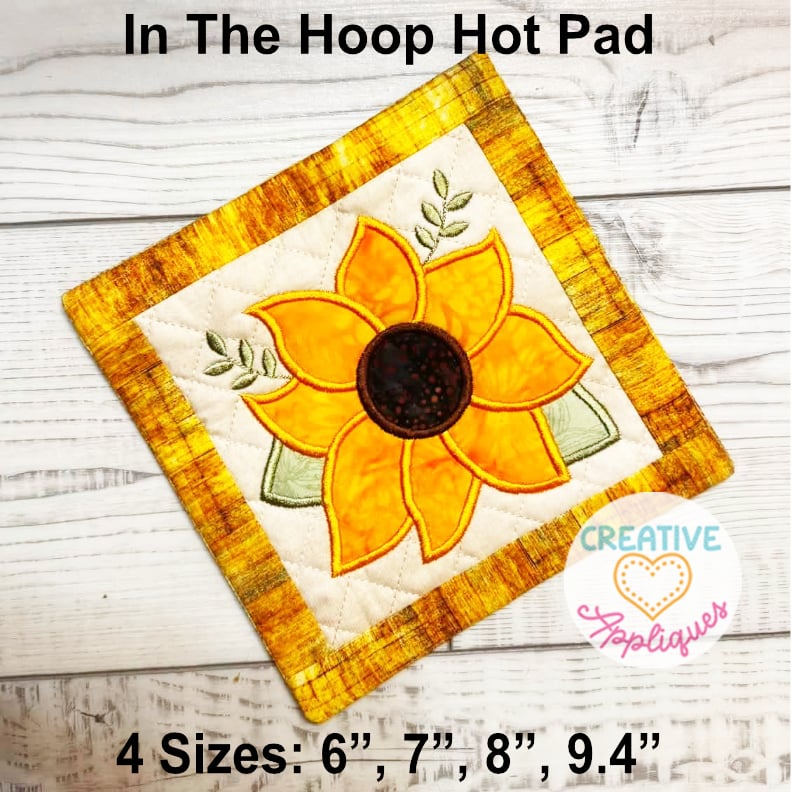 Sunflower Hot Pads In the Hoop Design - Image 2