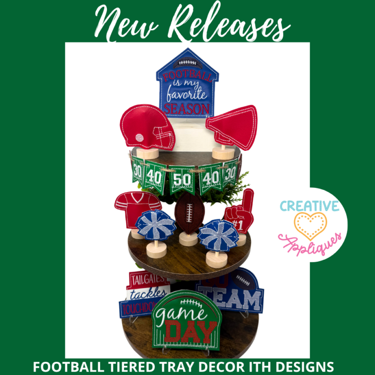Football Tiered Tray ITH Designs + Football Placemat