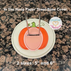 Pumpkin Paper Towel Holder Base Cover ITH Design