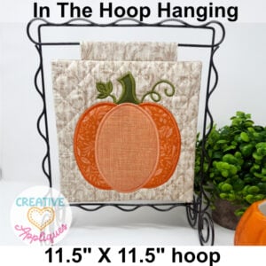 Pumpkin Mini Hanging Embroidery Design 11.5 x 11.5