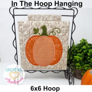 Pumpkin Mini Hanging Embroidery Design 6x6