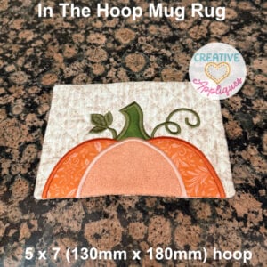 Pumpkin Mug Rug In the Hoop Design