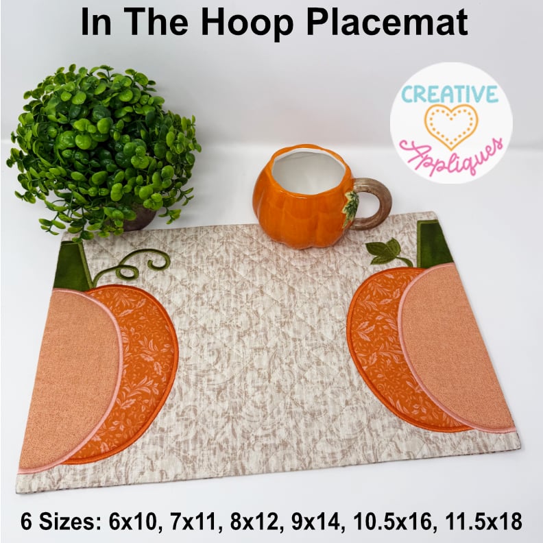 Pumpkin Placemat In the Hoop Design
