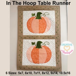 Pumpkin Table Runner In the Hoop Design