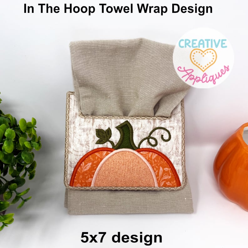 Pumpkin Towel Wrap ITH Design