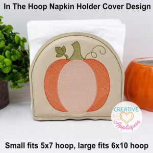 Pumpkin Napkin Holder Cover ITH Design - Bean