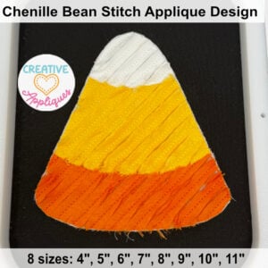 Chenille Candy Corn Bean Stitch Applique Design