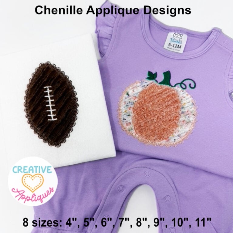 Chenille Pumpkin & Football – Bean Stitch & Lace Stitch Versions!