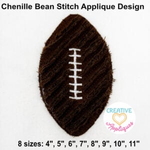 Chenille Football Bean Stitch Applique Design