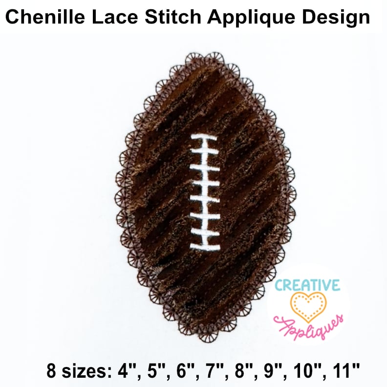 Chenille Football Lace Applique Design