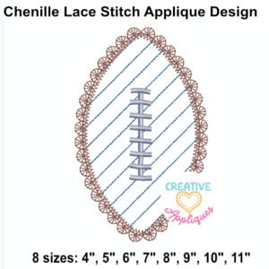 Chenille Football Lace Applique Design