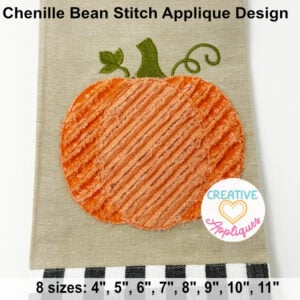 Chenille Pumpkin Bean Stitch Applique Design