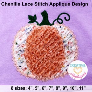 Chenille Pumpkin Lace Applique Design
