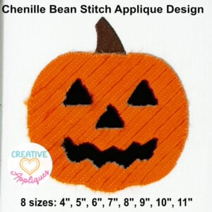 Chenille Jack o Lantern Bean Stitch Applique Design
