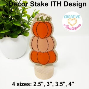 Stacked Pumpkins 3 Decor Stakes ITH Design