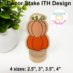 Stacked Pumpkin 2 Decor Stakes ITH Design