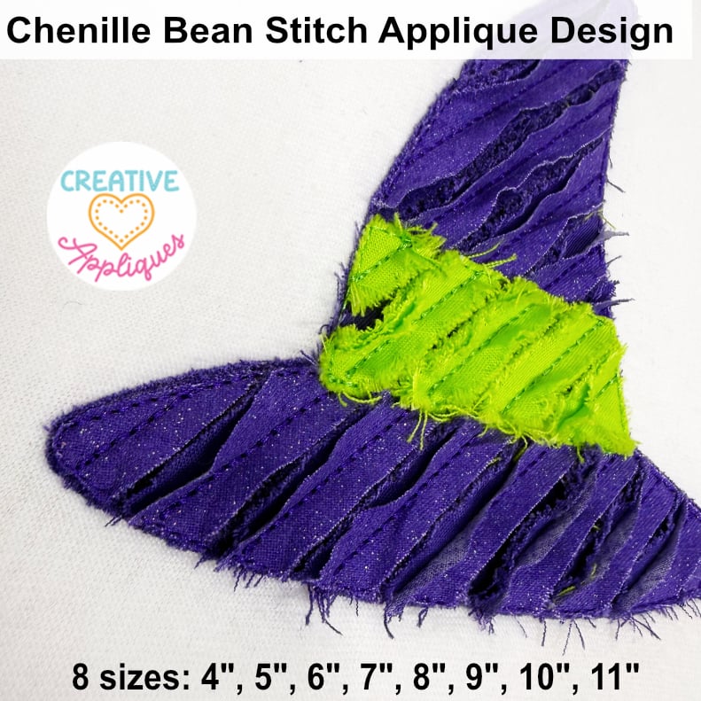 Chenille Witch Hat Bean Stitch Applique Design - Image 2